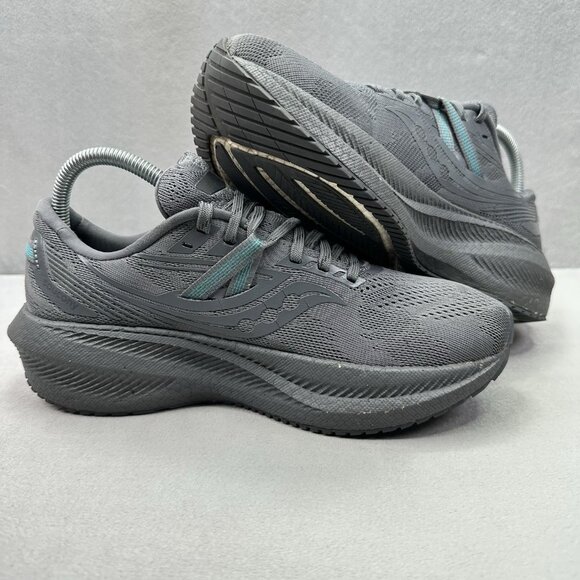 Womens Size 8.5 Saucony Triumph 20 Shoes Asphalt Grey Athletic Running Sneakers - Picture 5 of 8